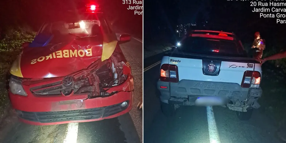 Veículo dos bombeiros possui placas de Jaguariaíva