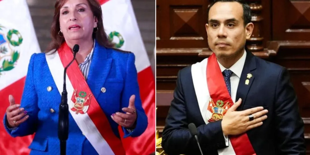 Lado esquerdo, Dina Boluarte e lado direito , José Jeri