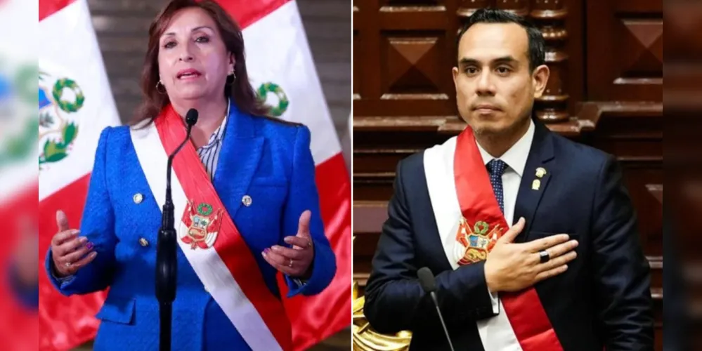 Lado esquerdo, Dina Boluarte e lado direito , José Jeri