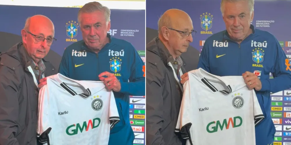 Osires Nadal entregou a camisa pra Carlo Ancelotti