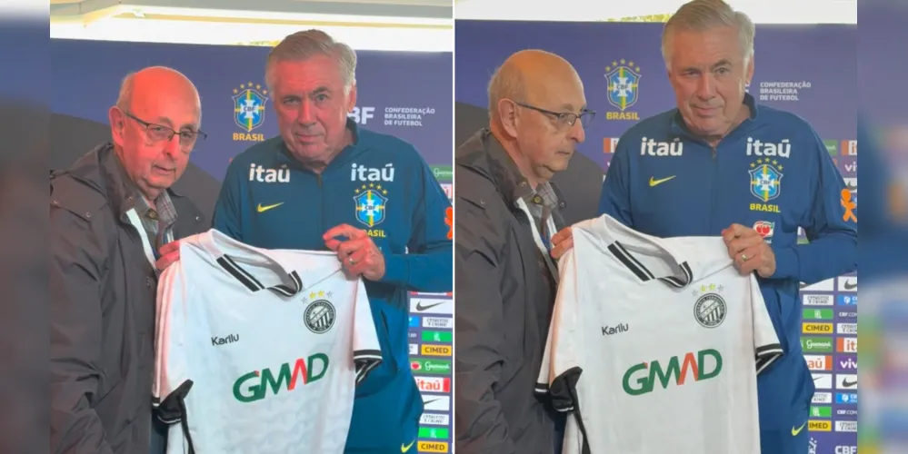 Osires Nadal entregou a camisa pra Carlo Ancelotti