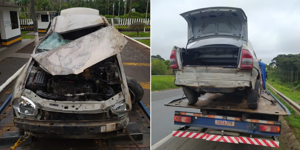 O veículo, um GM/Classic, com placas de Irati, foi removido ao pátio da PRE, por não haver um responsável