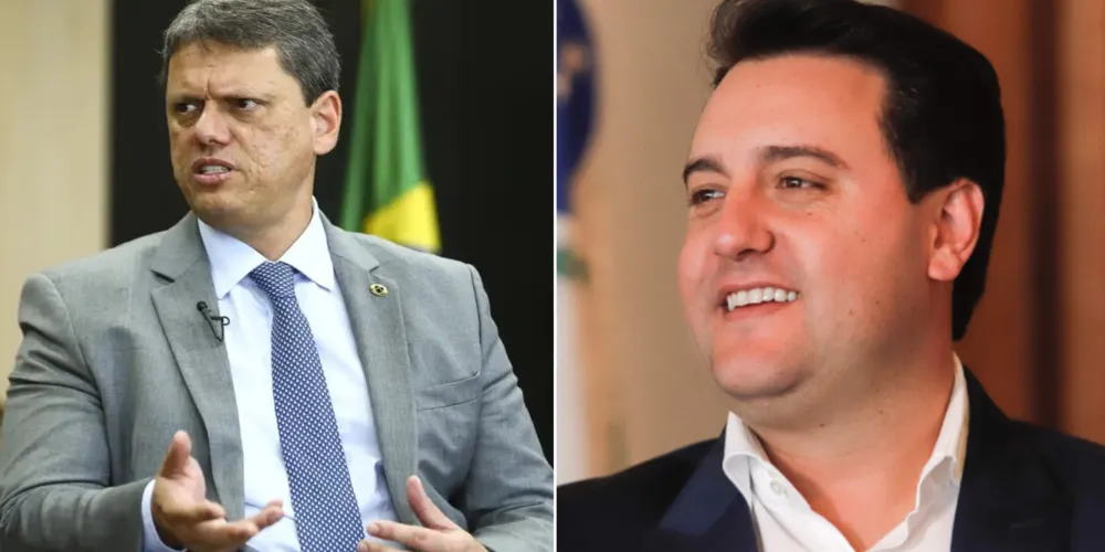 Tarcísio de Freitas e Carlos Massa Ratinho Junior
