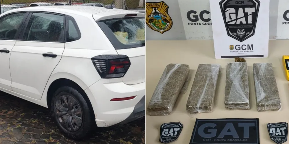 A soma dos tabletes de maconha deu 2 kg e 124 gramas