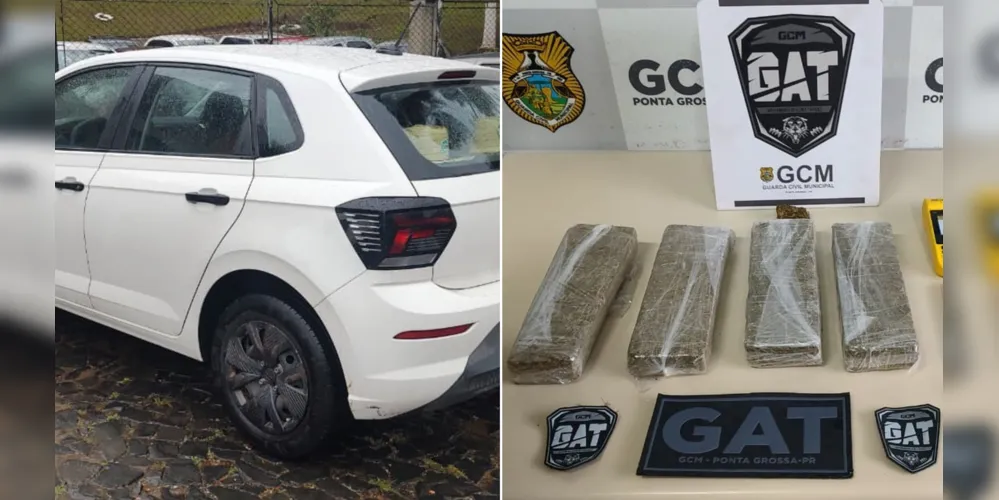 A soma dos tabletes de maconha deu 2 kg e 124 gramas
