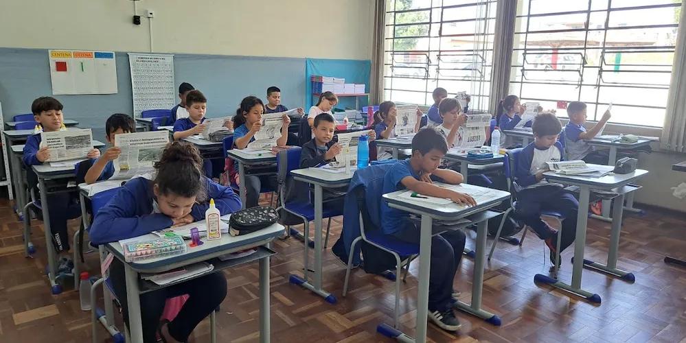 Os alunos se envolveram com a proposta e transformaram a sala de aula em uma verdadeira redação jornalística