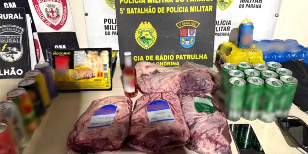 Carnes e bebidas alcoólicas foram furtadas durante a ação criminosa