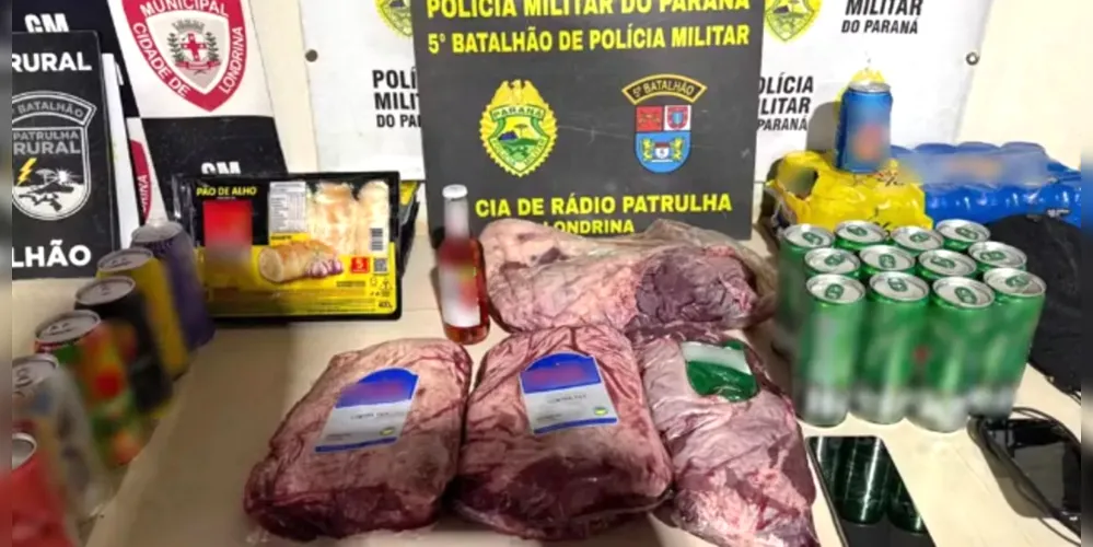 Carnes e bebidas alcoólicas foram furtadas durante a ação criminosa