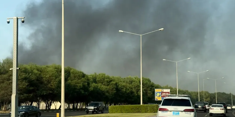 Fumaça em Doha, capital do Catar, depois que explosões foram ouvidas em ataque de Israel contra oficiais do Hamas