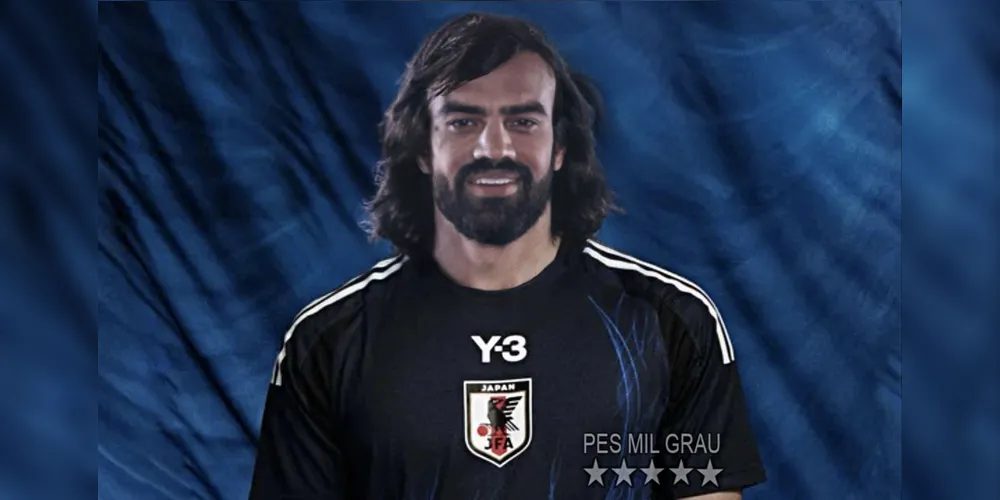 Sátira de Fabrício Bruno com camisa do Japão