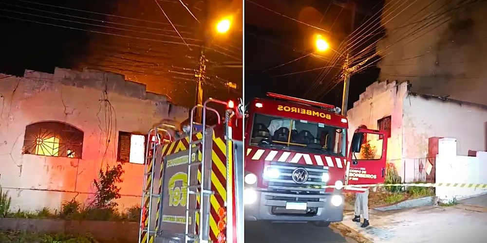 Dois veículos Auto Bomba Tanque Resgate foram acionados para combater às chamas