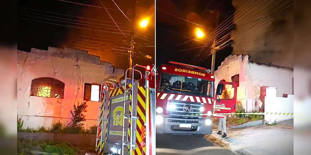 Dois veículos Auto Bomba Tanque Resgate foram acionados para combater às chamas