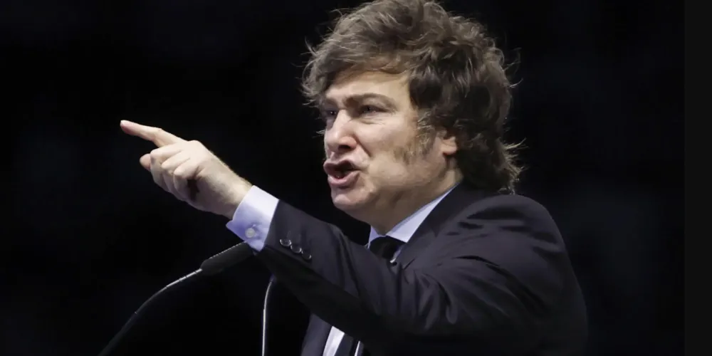 Presidente da Argentina durante discurso