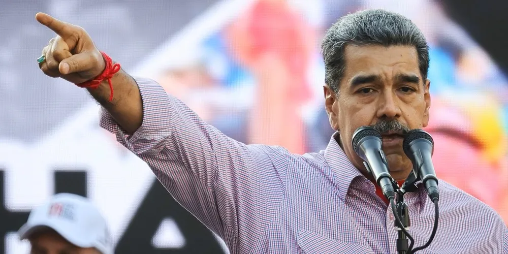 Ditador venezuelano Nicolás Maduro discursando