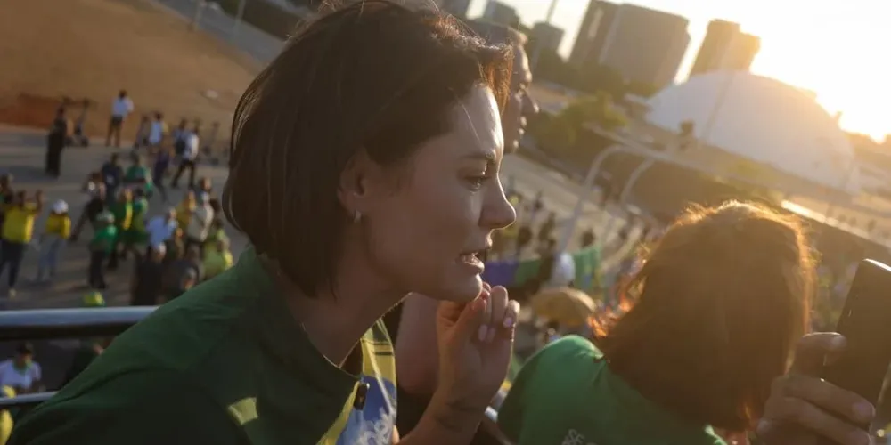 Ex-primeira dama durante manifestação