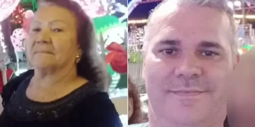 Maria Auxiliadora da Silva de Souza e seu filho, Fábio José de Souza