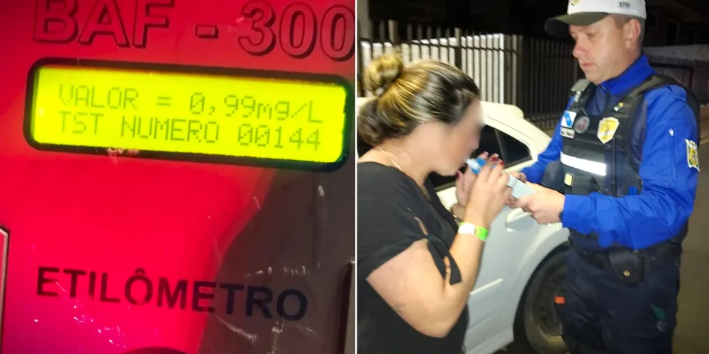 Teste do bafômetro confirmou a ingestão de bebida alcoólica