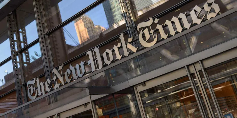 Fachada da sede do New York Times, jornal de Nova York que está sendo processado por Donald Trump