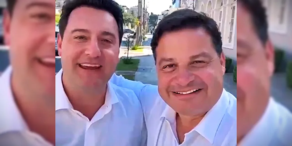 Ratinho Junior e Sandro Alex, que participou do anúncio da escola