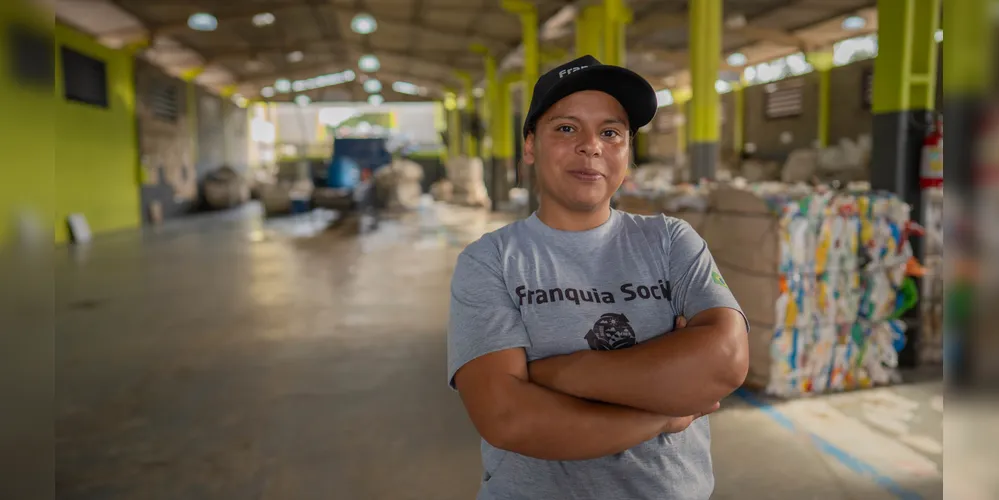 Giane Galvão é presidente da ReciclaTB, cooperativa de reciclagem de Telêmaco Borba apoiada pela Klabin