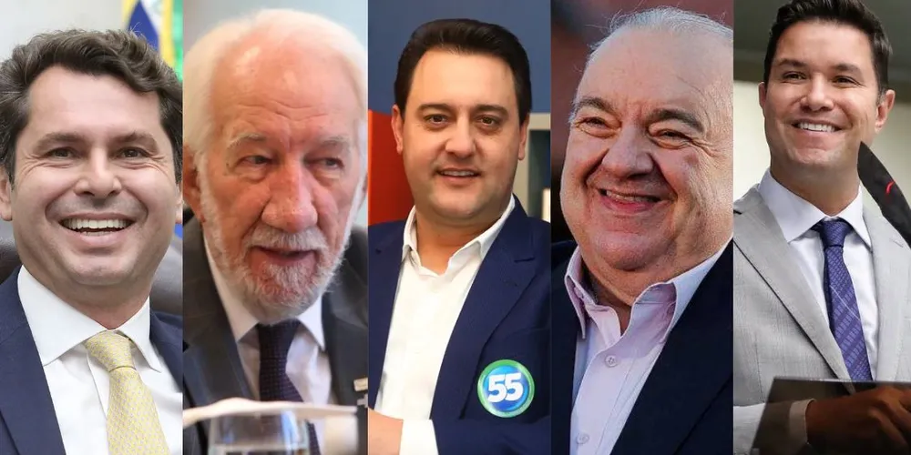 Na imagem da esquerda para a direita: Alexandre Curi, Darci Piana, Ratinho Junior, Rafael Greca e Guto Silva