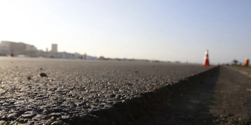 Área sendo pavimentada