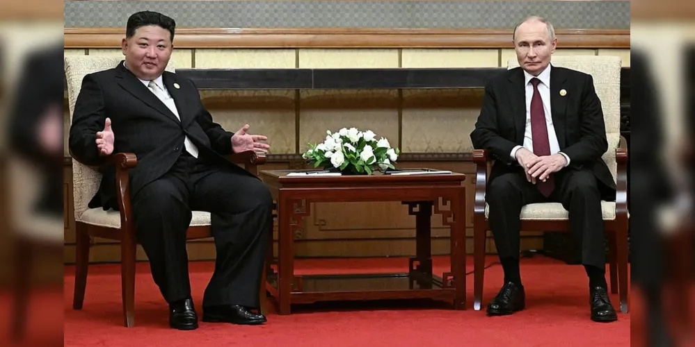Putin e Kim Jong-un se reuniram nesta quarta-feira (3).