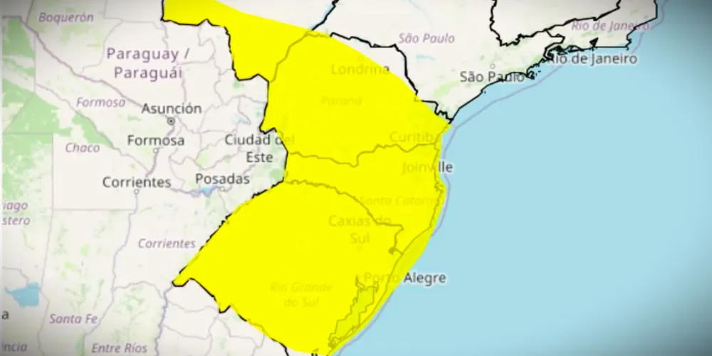 Estados da Região Sul do Brasil estão em alerta para tempestade