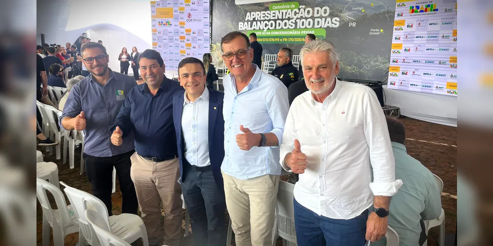 Prefeitos e deputado dos Campos Gerais participaram do evento que anunciou a obra