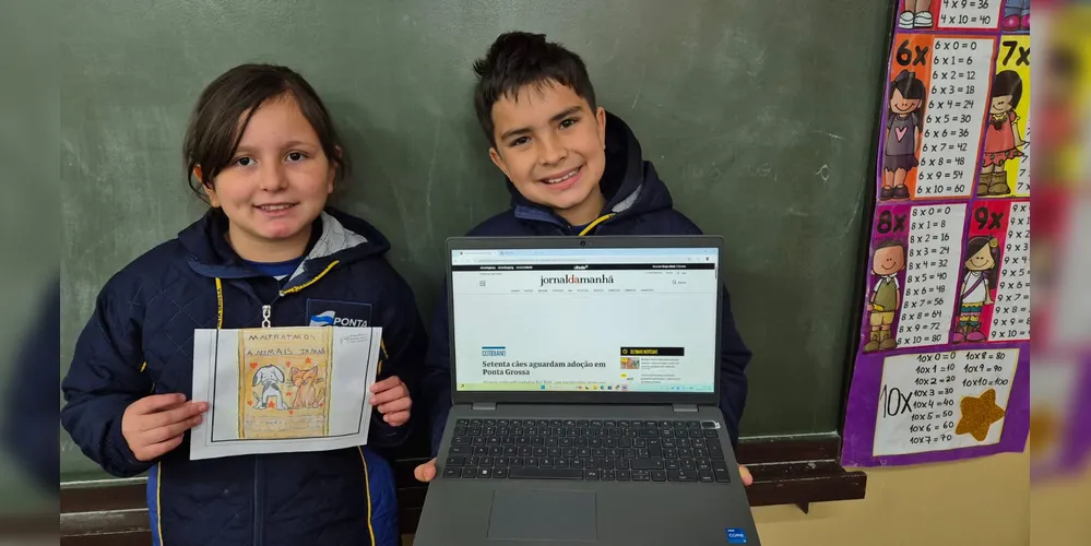 Como atividades, os alunos realizaram pesquisas no Jornal da Manhã e confeccionaram cartazes de conscientização