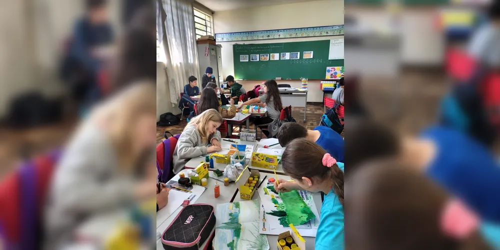 Para solidificar os aprendizados, os alunos produziram releituras de obras do pintor Vincent van Gogh