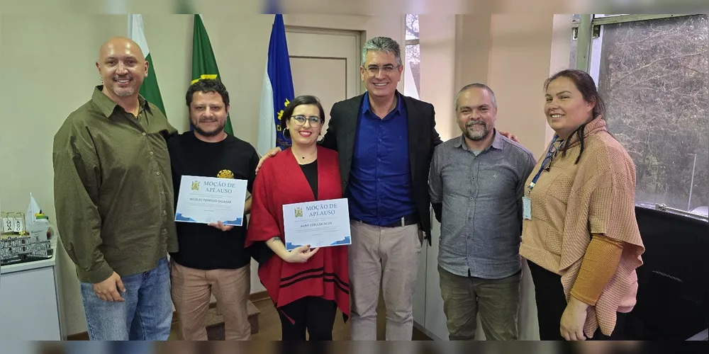 As homenagens foram concedidas a Aline Cebulski Silva e Nicolas Pedrozo Salazar
