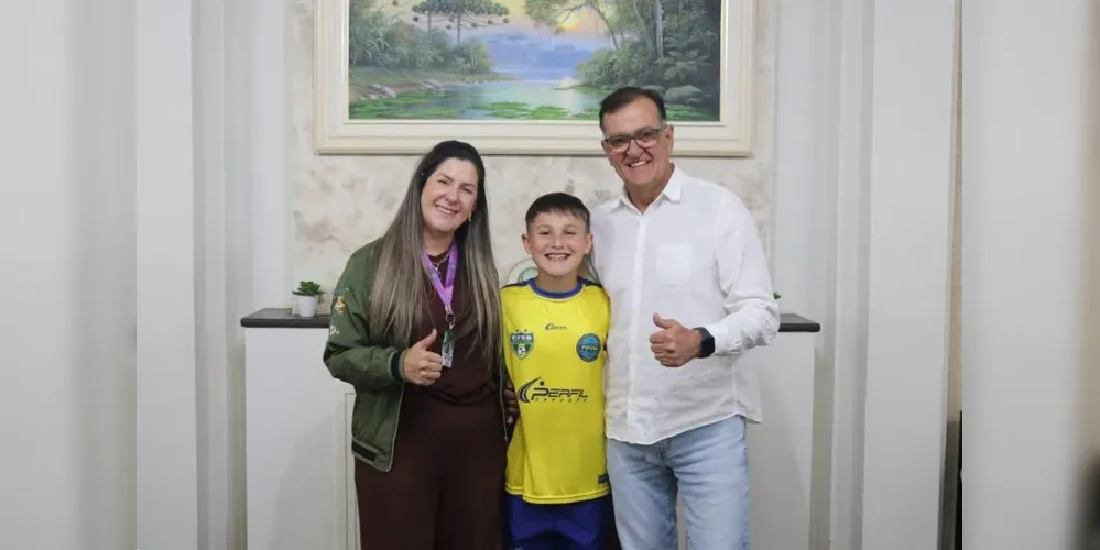 Secretária de Esportes e Recreação Orientada, Maxsuelly da Silva Lipke, Pedro Mizerski e prefeito Rildo Leonardi