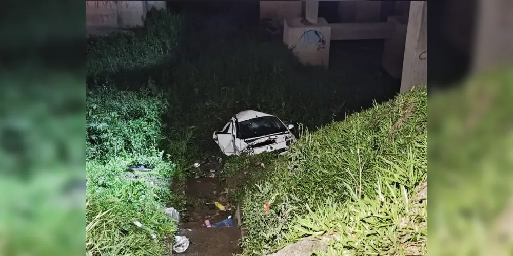 Sandero capotou diversas vezes e caiu em um rio