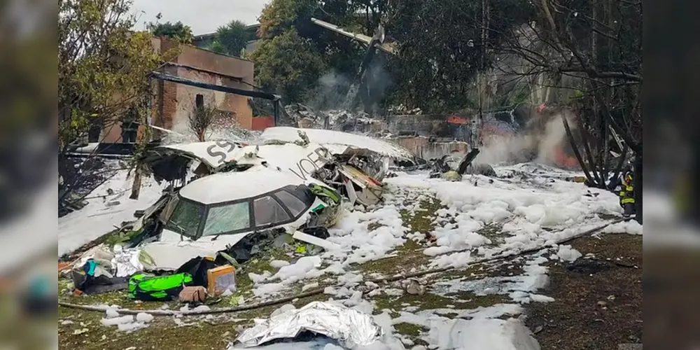 Avião da Voepass após a acidente