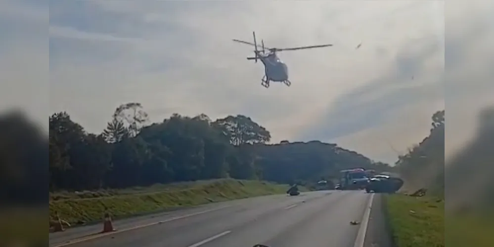 O acidente foi registrado neste sábado (27) no km 221 da BR-277