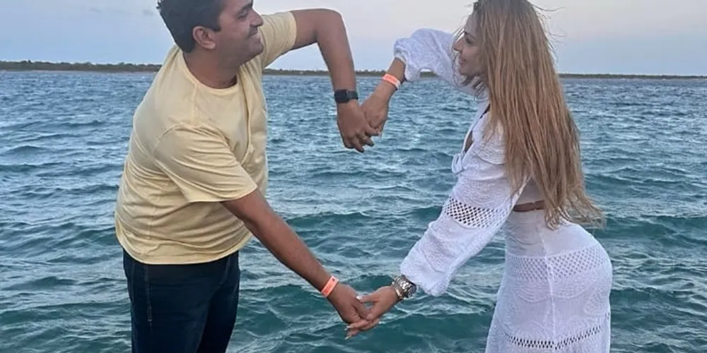 Júnior Lourenço e a esposa, Carolina Trovão