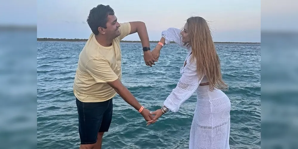 Júnior Lourenço e a esposa, Carolina Trovão