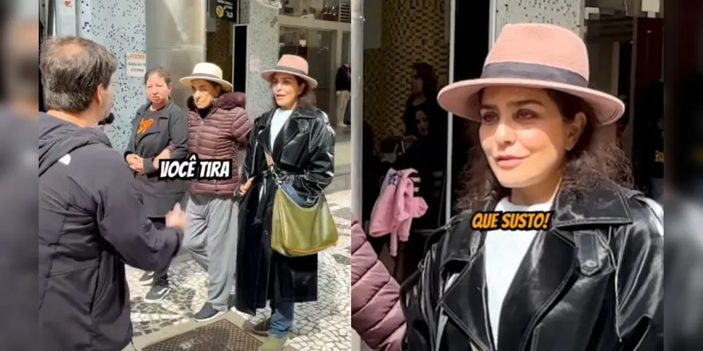 Momento em que atriz é surpreendida