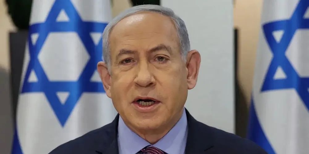Primeiro-ministro de Israel, Benjamin Netanyahu em discurso
