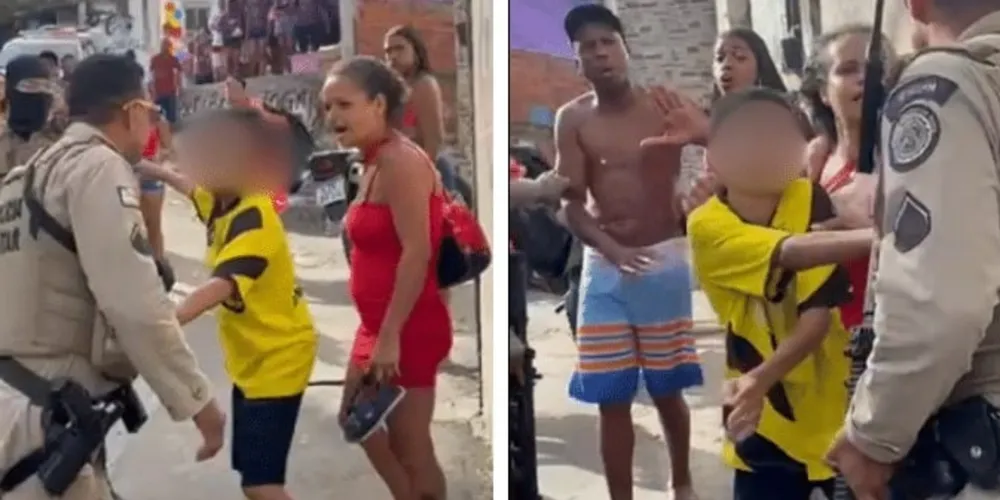 Imagens que circulam na internet mostram o momento que o PM discute com uma mulher