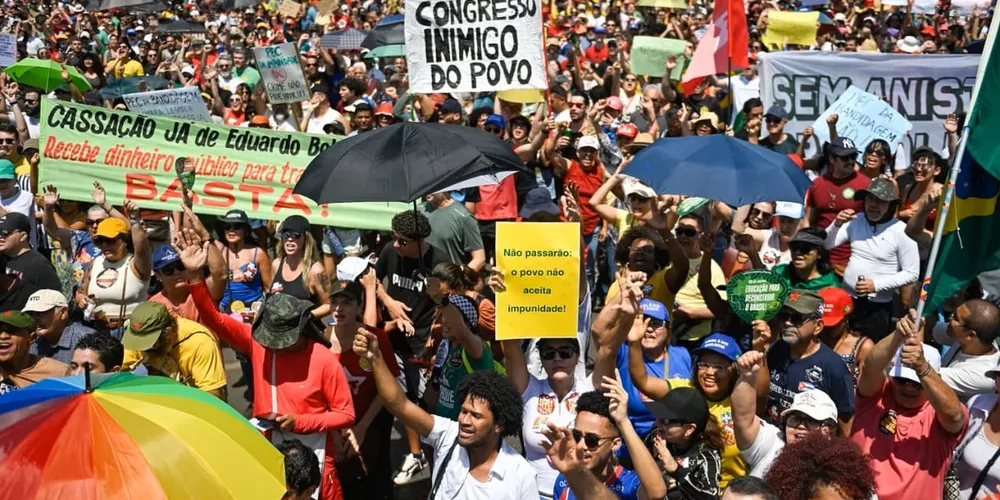 Manifestantes se mobilizaram no Distrito Federal