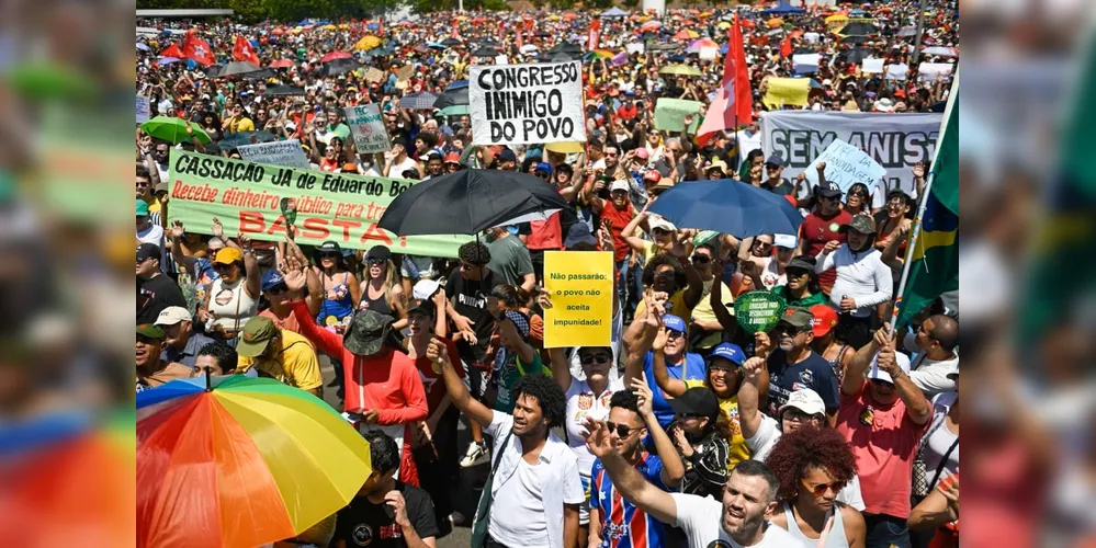 Manifestantes se mobilizaram no Distrito Federal