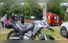 Motociclista tem fratura exposta na tíbia após colisão traseira no Centro de PG