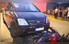 Carro e moto que seguiam no mesmo sentido colidem em PG