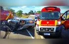 Violenta colisão frontal deixa duas pessoas feridas na PR-160