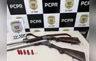 Armas são apreendidas em casa de suspeito de violência doméstica em Teixeira Soares