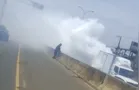 Turbina de caminhão falha em avenida e enche 'Souza Naves' de fumaça em PG