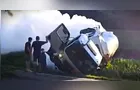 PRF libera rodovia sentido Curitiba após acidente com risco de explosão