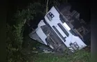 Caminhão capota na PR-160 em Telêmaco Borba e motorista fica ferido